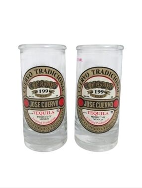 Jose Cuervo 1995 Vintage 199‎ Year Anniversary Tequila Shot Glasses (Set of 2)